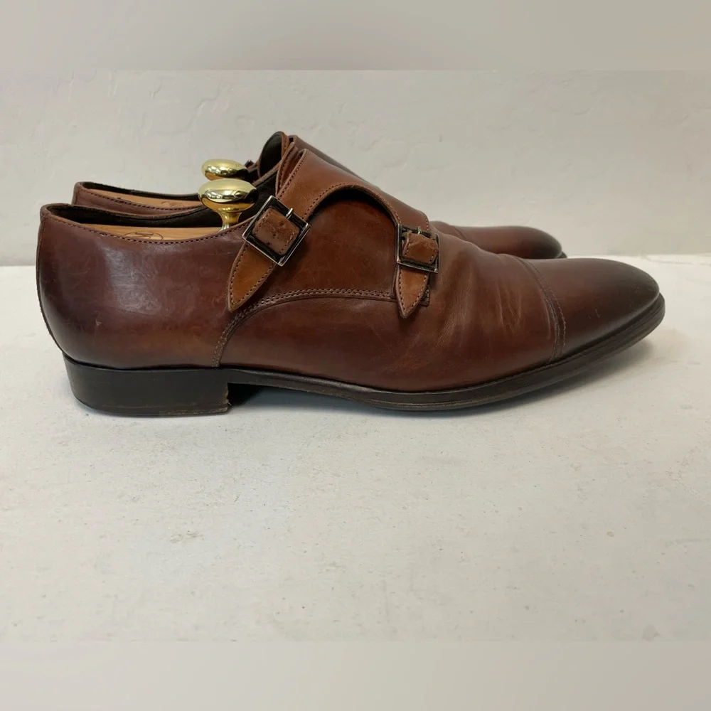 To Boot New York Made in Italy Grant  Double Monkstrap in Brown Size 10.5 D $399